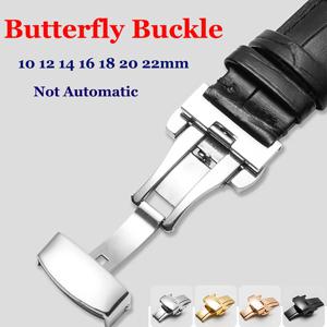 시계 밴드 버클 10mm 12mm 14mm16mm 20mm 22mm 24mm 스틸 버클 광택 버튼 스트랩 더블 클릭 스테인레스 스틸 걸쇠
