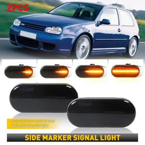 2PCS Led 다이나믹 사이드 마커 회전 신호등 VW 골프 3 4 MK3 MK4 Passat 3BG 폴로 6N 9N Bora Vento 용 순차 깜박이 빛