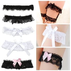 섹시한 패션 란제리 웨딩 가터 벨트 신부 코스프레 파티 액세서리 Bowknot 레이스 탄성 다리 반지