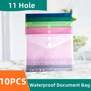 10PCS A4 파일 가방 파일 루스 리프 사무실 학생 문구 용품 대용량 방수 문서 주최자