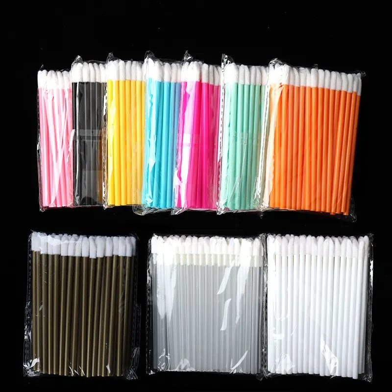 50 Pcs 일회용 립 브러쉬 메이크업 도구 중공 립 완드 나일론 립 글로스 스틱 애플리케이터 립스틱 완드 세트 화장품 도구