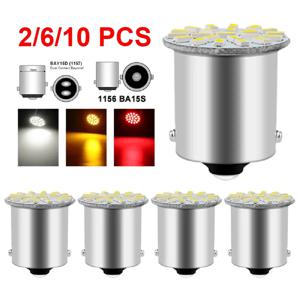 2X 6X 10X 12V LED 전구 1156 BA15S R5W R10W 1157 BAY15D 3014 22 SMD 트럭 방향 지시등 주간 주행 램프 6000K 흰색