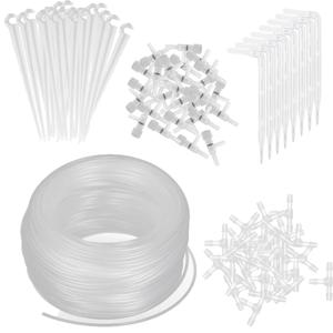 투명 1/4 ''벤드 화살표 도저 조절 마이크로 드립 관개 키트 정원 물 커넥터 4/7mm 호스 도저 온실