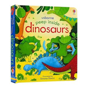 Usborne 영어 교육용 그림 북, 공룡 내부 엿보기, 어린이 아기 조기 독서 선물
