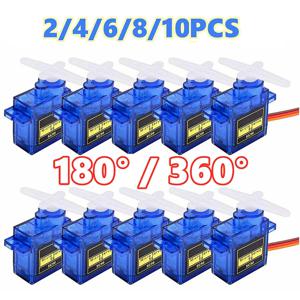 2/4/6/8/10 PCS SG90 9G 마이크로 서보 모터 제어 RC 로봇 암 서보 모터 장난감 비행기 헬리콥터 항공기 모델 180 ° /360 °