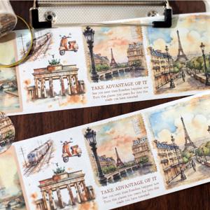 Yofun 7x200cm 세계 여행 건물 Washi 테이프 DIY Scrapbooking 콜라주 정크 저널 스티커 라벨 마스킹 테이프