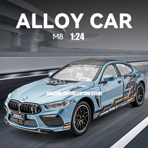 1:24 BWM M8 빠르고 격렬한 합금 자동차 모델 다이캐스트 장난감 소리와 가벼운 차량 장식 장난감 어린이 선물