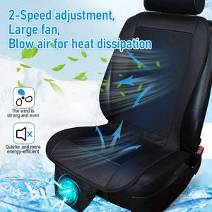 DC 12V 3D 스페이서 차량용 여름 쿨 에어 시트 쿠션 (8개 팬 고속 송풍 환기 시트 쿨링 패드 냉각 시트)