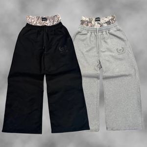 Y2K 트렌드 스웨트 팬츠 위장 수 놓은 패턴 streetwear 남성 여성 의류 레트로 카모 헐렁한 바지 남여 넓은 다리 바지
