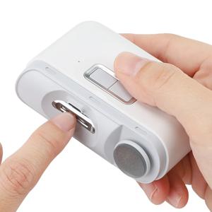 2 IN 1 전기 손톱 깎기 커터 LED 조명 자동 손톱 분쇄기 트리머 아기 성인 미니 매니큐어 도구 네일 케어