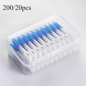 200/20pcs 치간 실리콘 브러쉬 치아 사이의 치과 이쑤시개 브러시 스레드 구강 청소 도구와 실리콘 이쑤시개