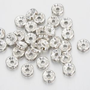 100pcs 실버 컬러 크리스탈 라인 석 스페이서 루즈 비즈 팔찌 목걸이 쥬얼리에 대 한 팔찌 비즈 DIY 구성 요소 만들기