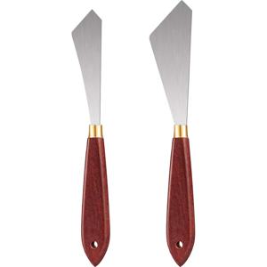 2/4pcs 페인팅 나이프 세트 페인팅 믹싱 스크레이퍼 스테인레스 스틸 팔레트 나이프 페인팅 아트 주걱 나무 손잡이 페인팅