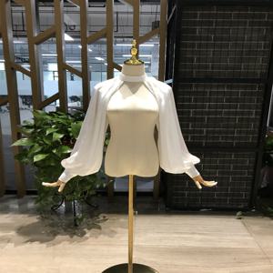 쉬폰 얼룩 매달려 목 긴 소매 홀터넥 웨딩 드레스 소매 신부 액세서리 분리형 퍼프 이동식 장갑