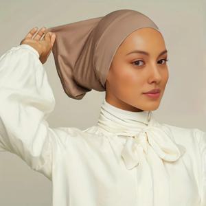 소프트 모달 내부 Hijab 모자 이슬람 스트레치 터번 모자 이슬람 Underscarf 보닛 모자 여성 머리띠 튜브 모자 Turbante