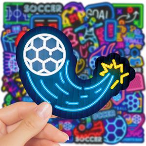 10/30/50pcs 귀여운 네온 스타일 축구 스티커 축구 게임 만화 데칼 DIY 전화 노트북 수하물 스케이트 보드 자전거 낙서 장난감