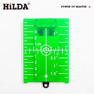 HILDA 빨간색/녹색 라인 빔 거리 플레이트 수직/수평 레이저 레벨 타겟 보드 인치/cm 레벨링 보드 도구 부품