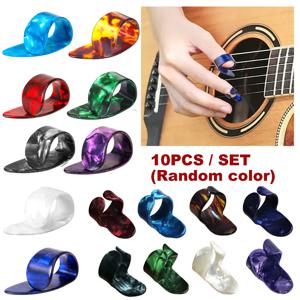 10pcs 셀룰로이드 기타 손가락 추천 엄지/인덱스 크기 Fingerstyle Protector Anti-Slip 디자인베이스 어쿠스틱/일렉트릭 기타