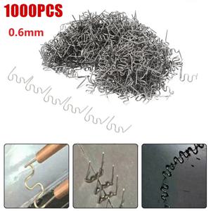 1000pcs 0.6mm 용접 손톱 S 웨이브 스테이플 자동차 범퍼 차체 플라스틱 스테이플러 수리 키트 높은 Quanlity