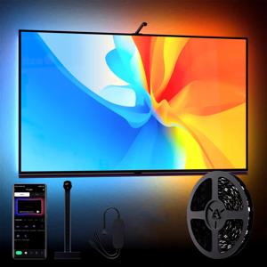 카메라가 장착된 침수형 TV 백라이트 스마트 주변 TV 스트립 라이트 RGB 동기화 주변 Led 스트립 라이트 램프 게임 룸 데코