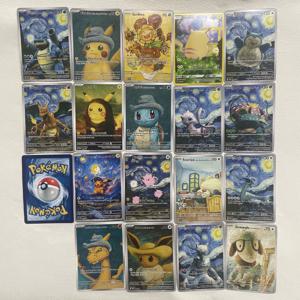 만화 애니메이션 포켓몬 Ptcg 자기 제어 Mewtwo 피카추 수집 거래 서명 플래시 카드 어린이 선물 18 개/대 선물 카드 상자