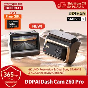 2025 신형 DDPAI 4K 블랙박스 Z60 Pro 후방 및 실내 카메라 지원 SONY STARVIS2 678 센서 5GHz Wi-Fi ADAS 4G DVR