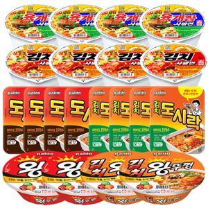 육개장사발면4개+김치사발면4개+팔도도시락4개+김치도시락4개+왕뚜껑2개+김치왕뚜껑2개