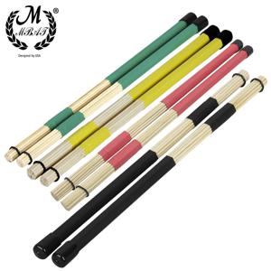 M MBAT 1 쌍 40CM 고품질 대나무 드럼 브러시 드럼 스틱 막대 재즈 드럼 스틱 브러쉬 막대 타악기 액세서리 부품