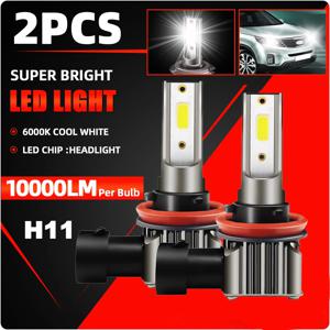 KINGSOFE 2Pcs H8 H9 H11 LED 전구 안개 조명 H7 자동차 헤드 라이트 HB4 9006 9005 HB3 LED 램프 DRL 운전 라이트 6000K 흰색 12V NEW