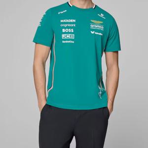 Aston Martin Aramco Cognizant F1 2025 Fernando Alonso 팀 드라이버 티셔츠 라운드 넥 스포츠 패브릭