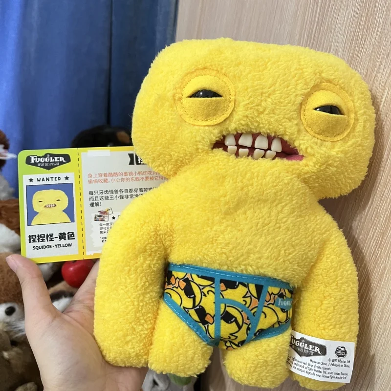 100% 원래 Fuggler 치아 괴물 봉제 인형 펑크 치아 보물 추악한 괴물 재미 있은 장난감 반바지 플러시 인형 생일 선물 ﻿