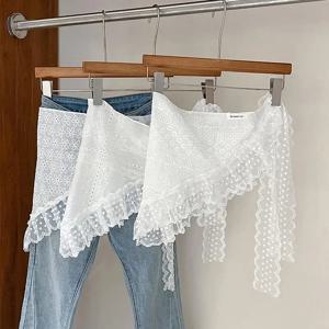 새로운 중공 레이스 스카프 레트로 삼각형 Headscarf 수 놓은 레이스 목 스카프 화이트 레이스 여자 여자를위한 여행 사진 머리띠