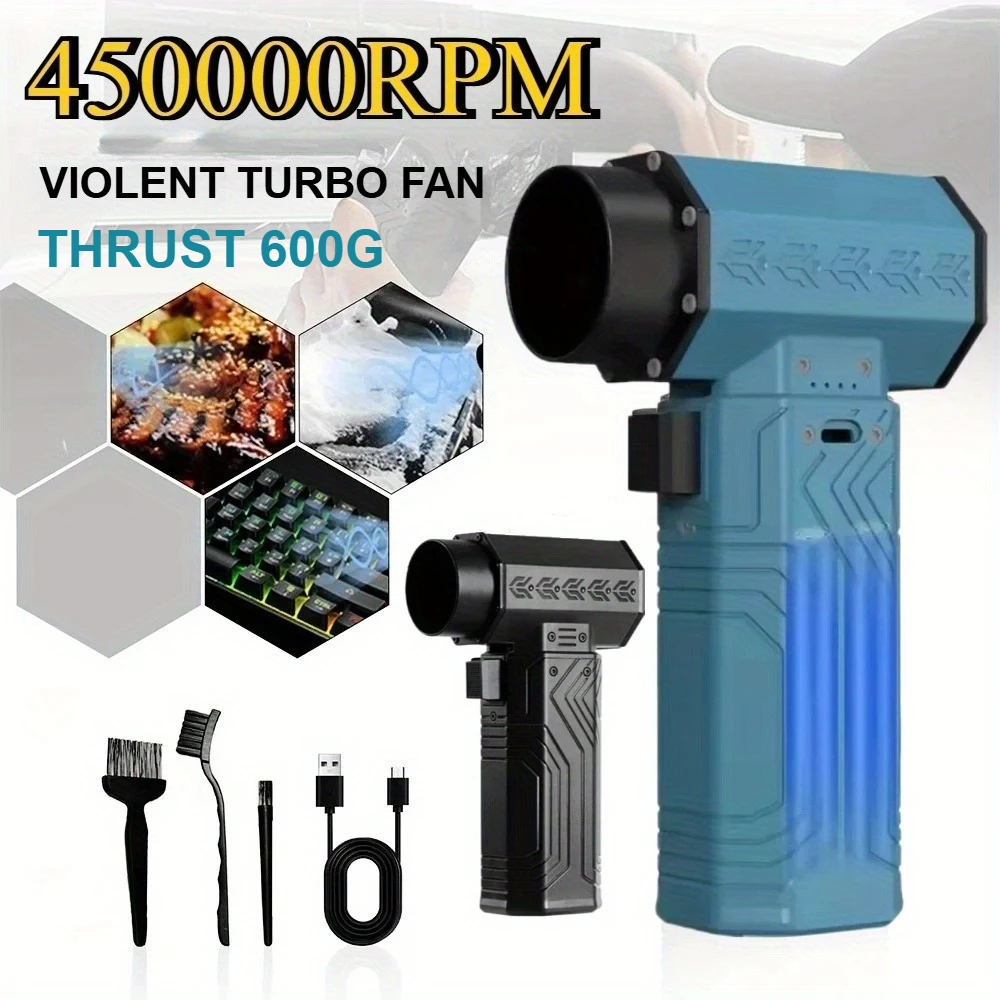 450000RPM 공기 송풍기 강력한 미니 터보 제트 팬 10000mAh 600g 추력 70 메터/초 바람 브러시리스 먼지 떨이 잎 제거 건조기 키보드
