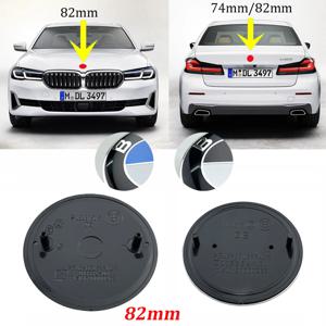 2PCS 82mm 74mm 자동차 앞 후드 엠블럼 후면 부팅 트렁크 로고 bmw E36 F20 E46 E39 E38 E90 E60 E87 E34 E53 X3 X5 X6 M 액세서리