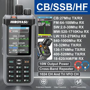 HIROYASU HW-UV938 HF 워키 토키 SW MW LW 18-620MHz 840-1000MHz 에어 밴드 풀 밴드 크로스 밴드 리피터 스크램블러 NoAA AM/FM Rx