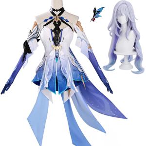 Skirk 코스프레 Genshin Impact 코스프레 의상 Void Star 가발 여성 할로윈 카니발 파티 역할 놀이 복장 복장