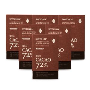 스위치온 벨드샤 카카오 72% 6g x 108개입 무설탕 다크 초콜릿 저칼로리 저당 간식