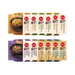 햇반 솥반 베스트 6종 12개 세트 (꿀약밥x2+뿌리채소x2+버섯영양x2+흑미영양x2+불고기버섯x2+전복내장x2)