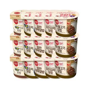 [1등 컵밥] 햇반 컵반 베스트덮밥 15개 세트(스팸마요x3+스팸김치x3+철판제육x3+철판김치x3+불고기x3)