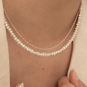 (SET) AND PEARL NECKLACE+TWINKLE CHAIN NECKLACE