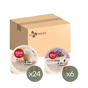 햇반 큰공기 300g x24개+흑미밥 210g x6개