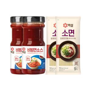 백설 만능 면 비빔용 소스 890g x2개+백설 소면 900g x2개