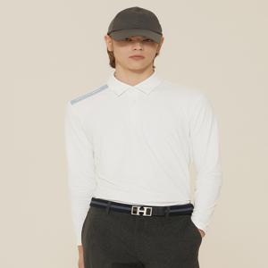 [헤지스 골프] [[24SS]] HUTS4B602OW [추가인하]그레이 남성 조직감 제에리 긴팔카라 티셔츠