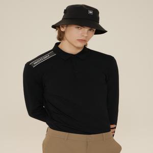 [헤지스 골프] [[24SS]] HUTS4B602BK [추가인하]블랙 남성 조직감 제에리 긴팔카라 티셔츠