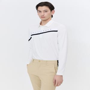 [헤지스 골프 남성] [[24SS]] WPTS4A901WT [스테디셀러]라인 스트레치 긴팔폴로티셔츠 (WHITE)