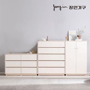 장인가구 크라운 빅 서랍장 옷장 세트E 1000서랍장+1200서랍장+낮은옷장