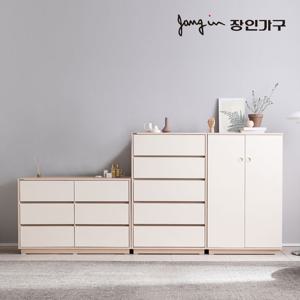 장인가구 크라운 빅 서랍장 옷장 세트D 800서랍장+1200서랍장+낮은옷장