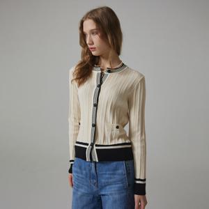 [최초가:329000원] 나이스클랍 레이스 배색 가디건 N233PWK839