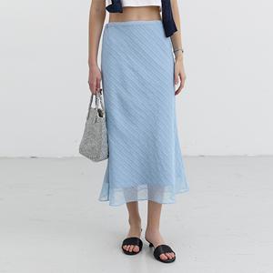 던스트 LAYERED CHECKED SATIN SKIRT_UDSK5B225B1
