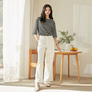 [CJ단독][최초가 79,900원]레이지 와이드 턱 콘밀 데님팬츠